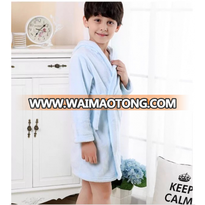 Fantasy soft hooded coral fleece bathrobe custom made for children