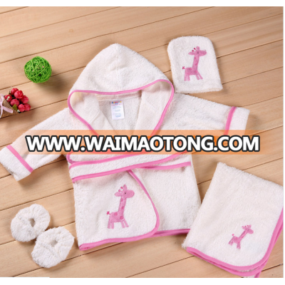 Soft Bathrobe Hooded Towel Fleece Robe For Newborn Baby